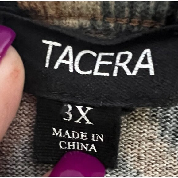 Tacera 3X Womens Chevron Print Dress  Long Sleeves Retro Vibes 70s Plus Size - Picture 5 of 8